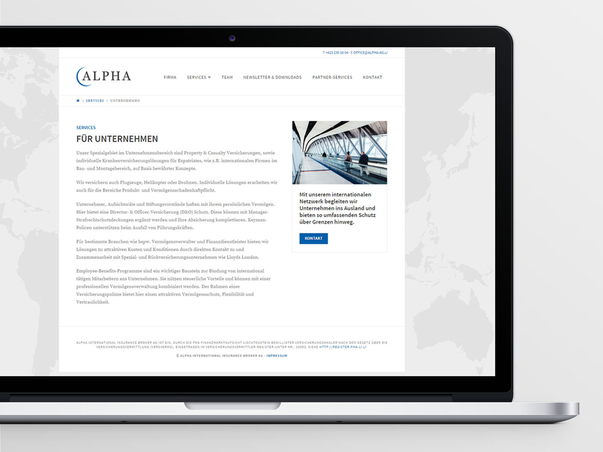 alpha_web_1200px Web-Design Alpha International Insurance Broker AG - IPR Consulting Establishment